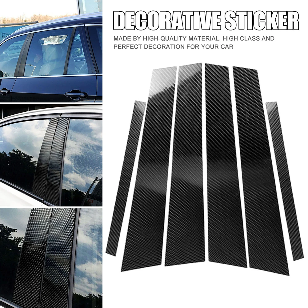 6 adet set araba b pillar sticker karbon fiber dekor bmw f30 otomatik modifikasyon parcalari b88 car stickers aliexpress