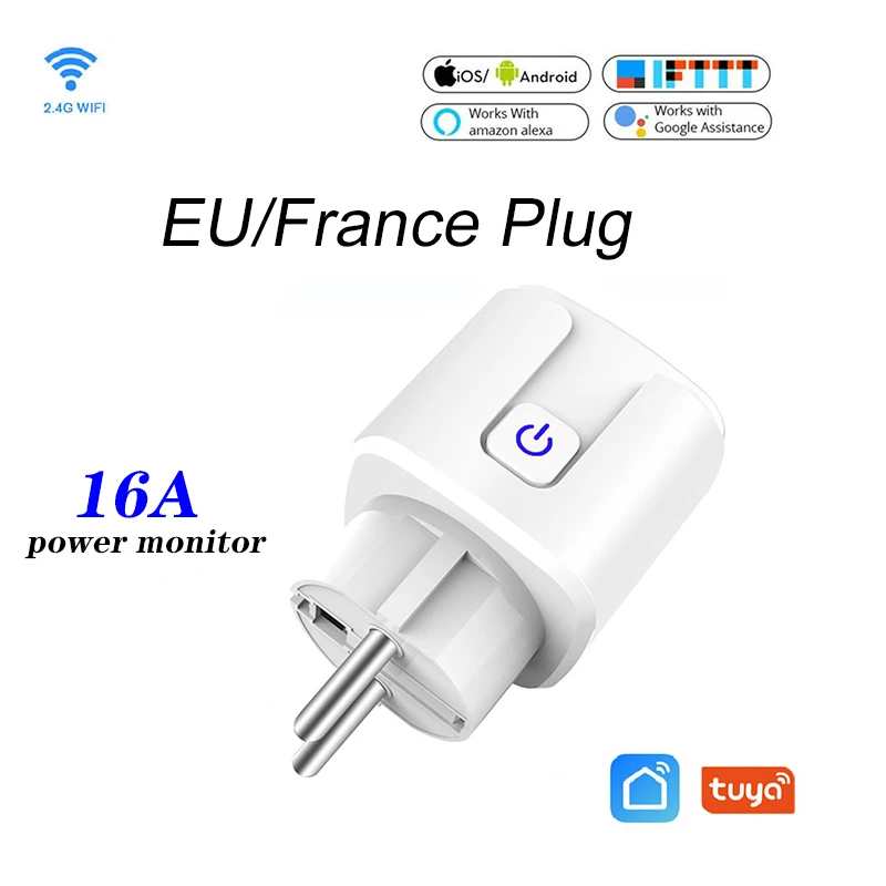 

Wifi Smart socket Smart mini plug EU WiFi remote control with Alexa Google home IFTTT Power Monitor Tuya