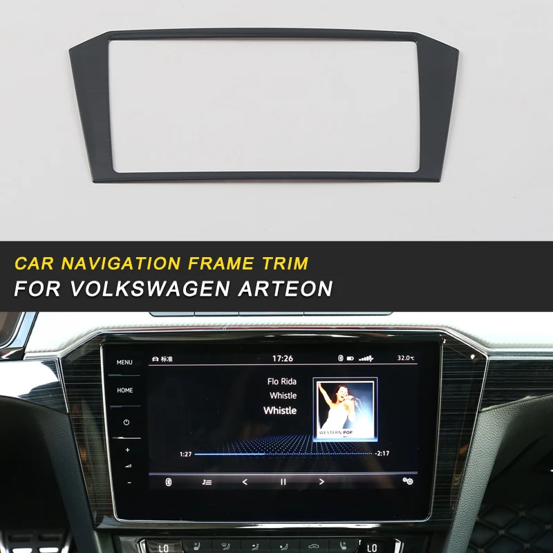 

Car Navigation Screen Monitor Panel Cover Trim Frame Sticker Chrome Interior Accessories For VW Volkswagen Arteon 2019