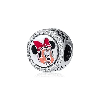 

Mistletoe Kisses Sign Beads for Jewelry Making Red Bow Mouse Clear CZ Charm Beads for Charms Bracelets Women Silver 925 Jewelry