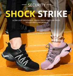 Chaussures de sécurité unisexes réfléchissantes pour hommes, bottes de travail respirantes, bout en acier Anti écrasement, livraison gratuite 