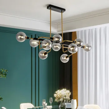 

Nordic Glass Ball Chandelier LIghting Modern Hanging Light/Suspension For Bedroom/Living Room 6/10head Light Fixture