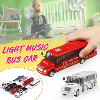 

Toy Car Model With LED Light Music aircraft carrier Ambulance Special Polices Car Vehicle Bus Model Toy Children Gift
