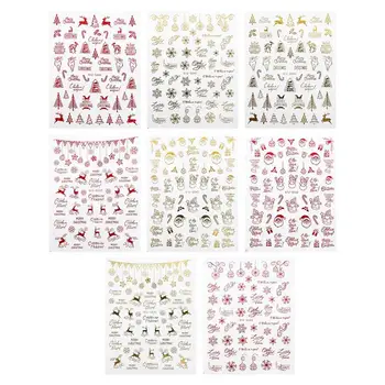 

8 Sheets 3D Christmas Nail Decals Self-Adhesive Sticker Fingernail Decoration