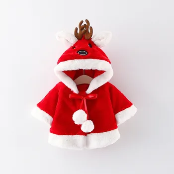 

Autumn Winter Baby Girls Jackets Children Christmas Costume Elk Hooded Cloak Coats For Girls Cute Hoodies Outwear Girl Clothing