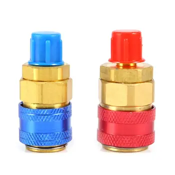 

1 Pair Freon R134A H/L Car Quick Coupler Connector Brass Adapters Refrigerant T8WF