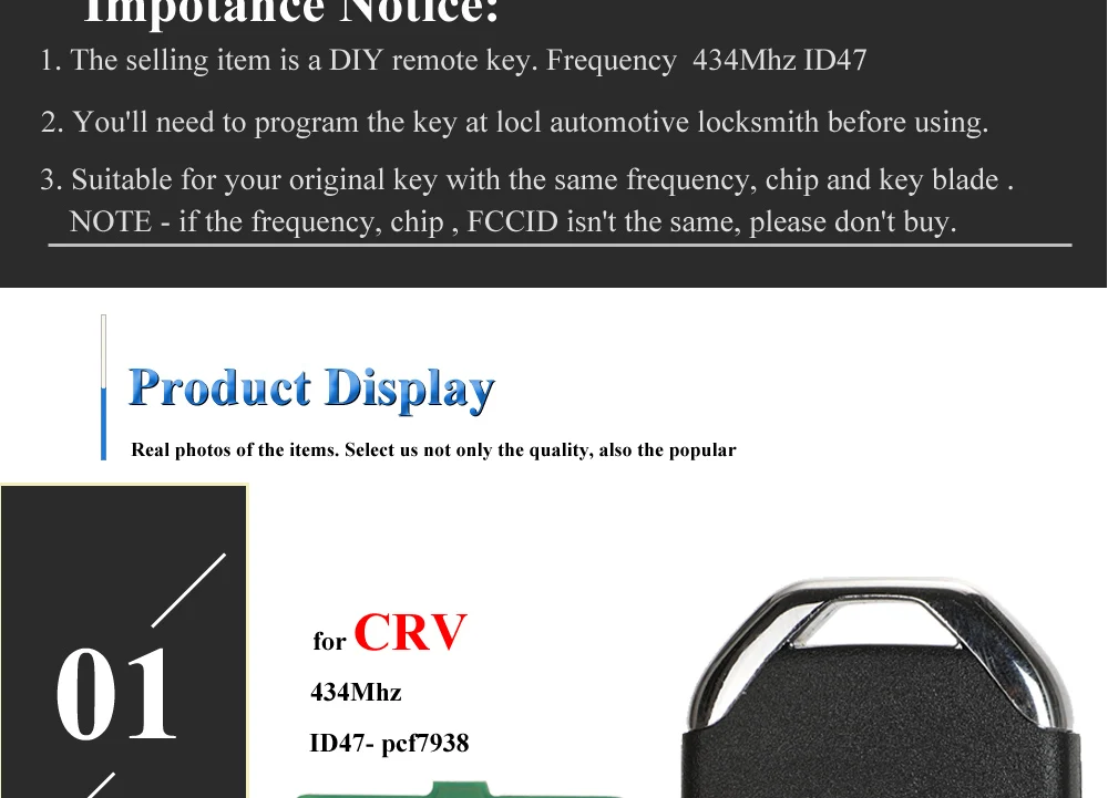 Chiave/Telecomando Per Honda Crv 2015-2017 3 Button Keyless Entry 434 Mhz Id47 Pcf7938 Chip 72147-toa-h31 Smart Remote Chiave - Honda - H2dd7d775cada4654bb0a2d6bc07bd28a3