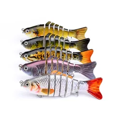 7 Segments Winter Fishing Lures Gear Bionic Ice Swim Hard Bait Artificial Wobbler Rotating Trolling Pike Carp Crank Lure 10cm