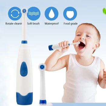 

Rotating Electric Toothbrush Non-Rechargeable Waterproof Electric Whitening Vibrating Toothbrush Protect The Teeth For Children