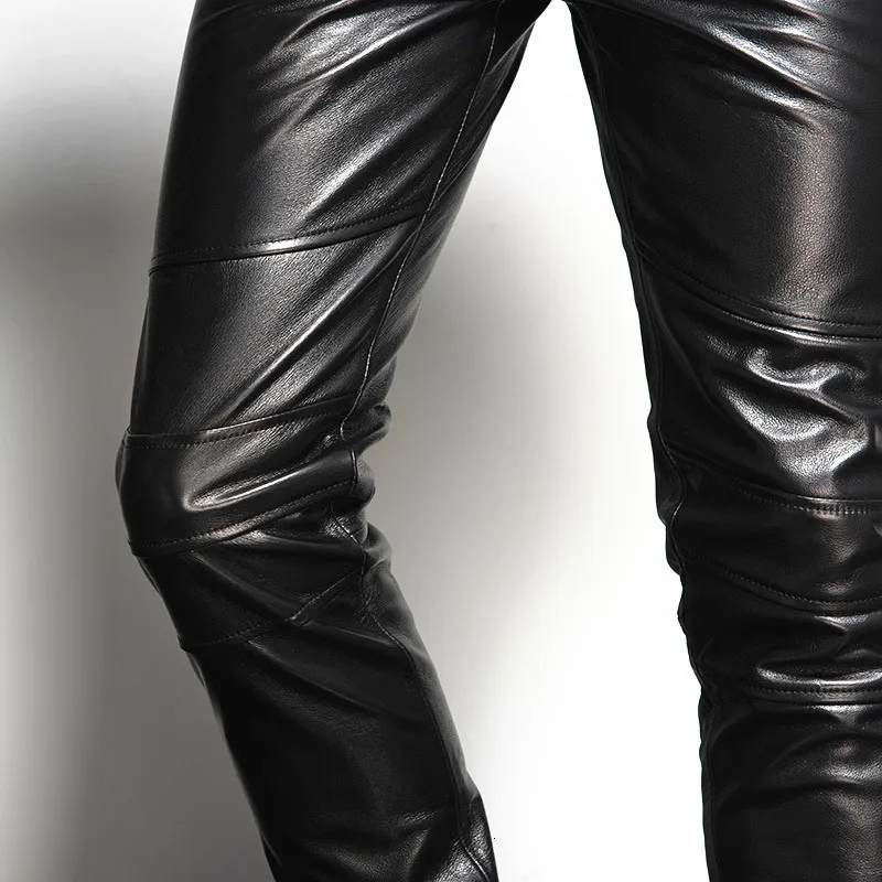 Genuine Leather Cow Mens 2020 New Straight Pants Motorcycle Biker Pants Male Fashion Top Quality Brand Trousers Slim Big Size 36 Leather Pants Aliexpress