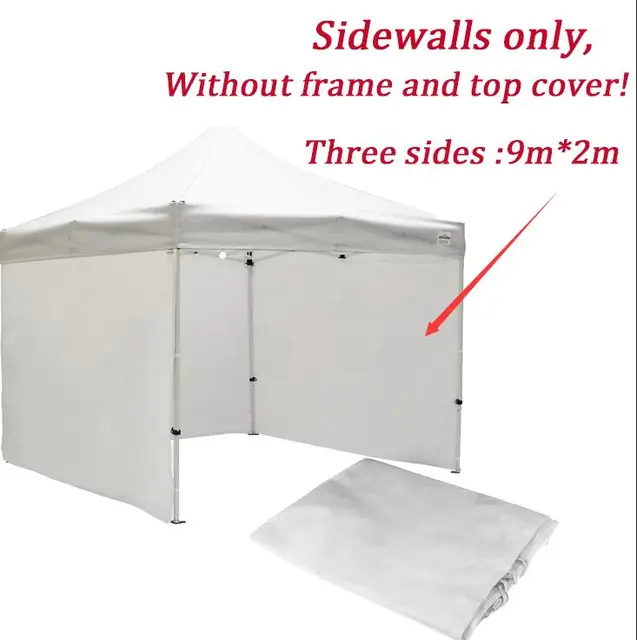 1Pcs Outdoor Gazebo Oxford Cloth Side Panel Folding Replacement Sidewall Tent for Garden BBQ Party No Frame Tent Accessories White sidewall 9mx2m