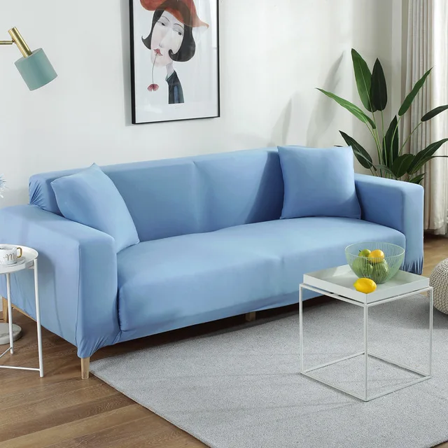 Blue 05 Стрейч диван крышка четыре сезона все включено Универсальный диванных чехлов эластичность чехол для дивана Чехлы для 1/2/3/4 местный Гостиная - Цвет: Blue 05