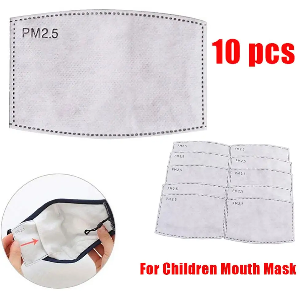 

4/10 Pcs Mouth Mask Anti-fog Dust-proof Square PM2.5 Mask Filter Five-layer Filtration For Adults and Children