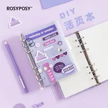 

Diy Creative Transparent Loose-leaf Notebook Student A6 Notebook Detachable Snap Hand Account Journal Notepads Planner