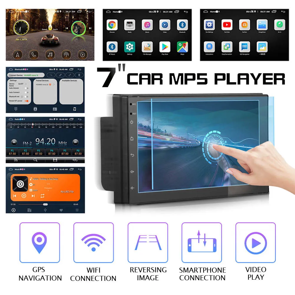 7 ''сенсорный мультимедийный Радио Стерео Bluetooth GPS FM Автомобильный MP5 плеер для