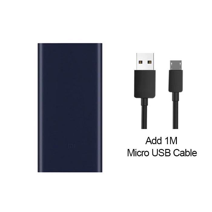 Black add MicroUSB Xiaomi Mi, 10000 мА/ч, внешний аккумулятор 3, 18 Вт, максимальная быстрая зарядка, USB-C, Двойной вход, выход, PLM12ZM, 10000 мА/ч, внешний аккумулятор для samsung iPhone - Цвет: Black add MicroUSB