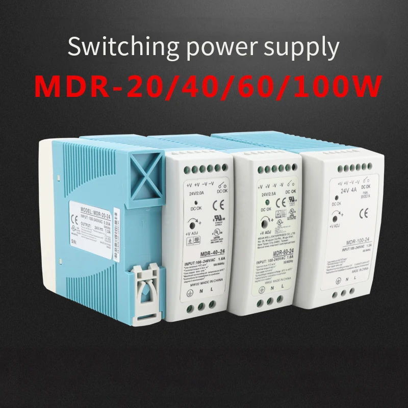 MDR 10 20 30 40 60 100 12 В 24 в Вт 60W100W источник питания на Din рейке трансформаторы