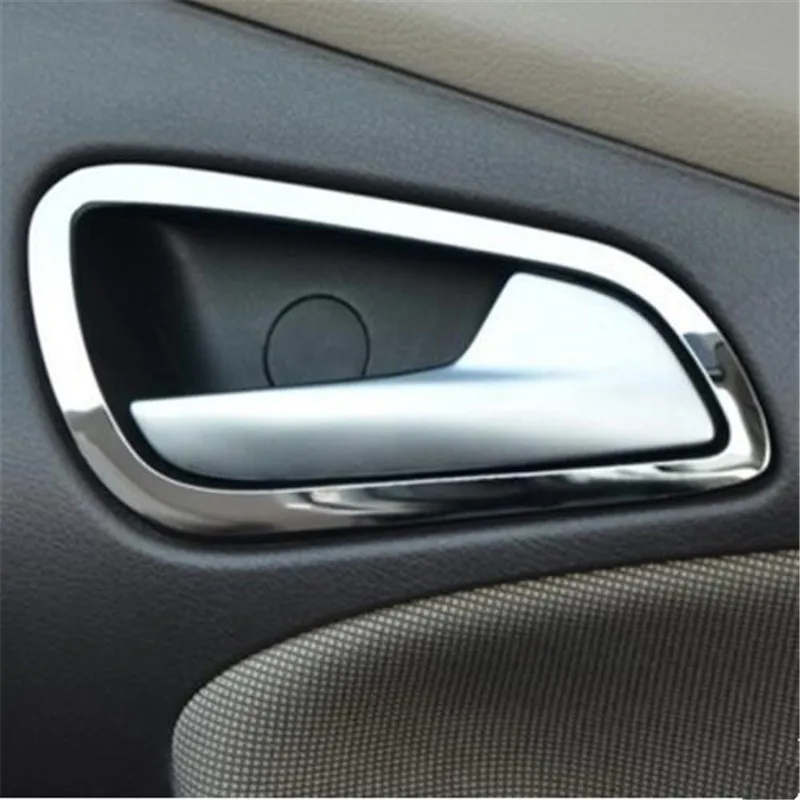 4 шт./компл. автомобиля Средства для укладки волос межкомнатных дверей ручная отделка Декоративная рамка чехол для Ford Focus 3 4 2012- авто аксессуары