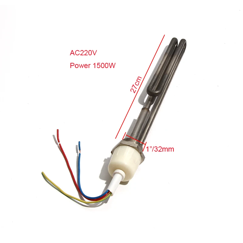 AC220V Water Heaters Tank Parts Solar Electric Heating Element Straight  type 27CM Tube 1Thread Length 1500W - AliExpress