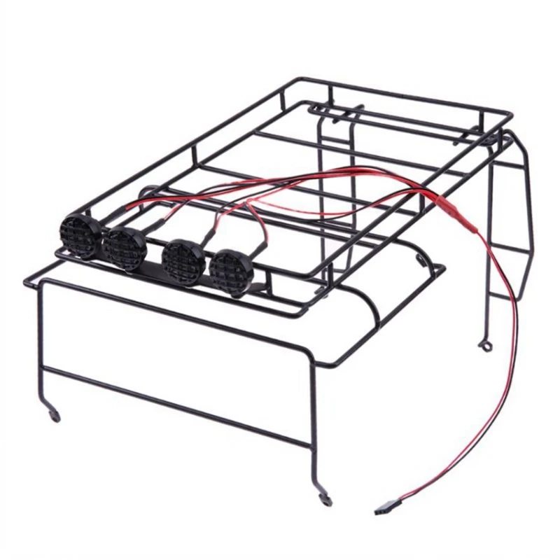 Металлический багажник на крышу с светодиодный светильник для 1/10 RC4WD D90 RC