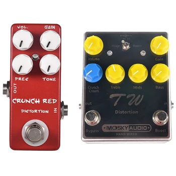 

Mosky 2 Pcs Distortion Guitar Effect Pedal High-Quality Effect Pedal, Black & Red