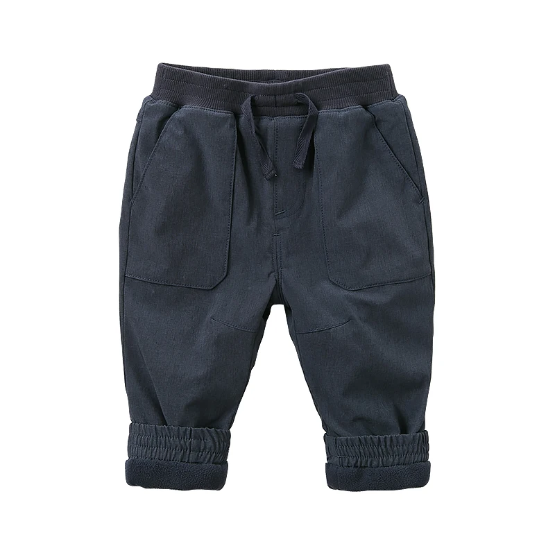 DB12366 dave bella/осень-зима; детские штаны унисекс; Детские однотонные штаны полной длины; брюки для малышей - Цвет: denim blue