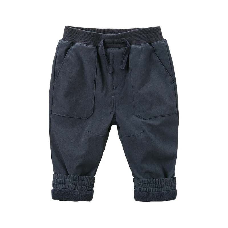 denim blue DB12366 dave bella/осень-зима; детские штаны унисекс; Детские однотонные штаны полной длины; брюки для малышей - Цвет: denim blue