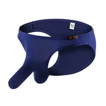 

Super Sexy Men Ice Silk Underwear Male Cool Sexy Elephant Nose Big Pouch Briefs Panties Man Solid Underpants Clothing