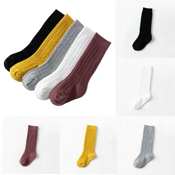 

Newborn Toddler knee high sock baby Girls Boys Solid Long Socks Accessories 1-5T