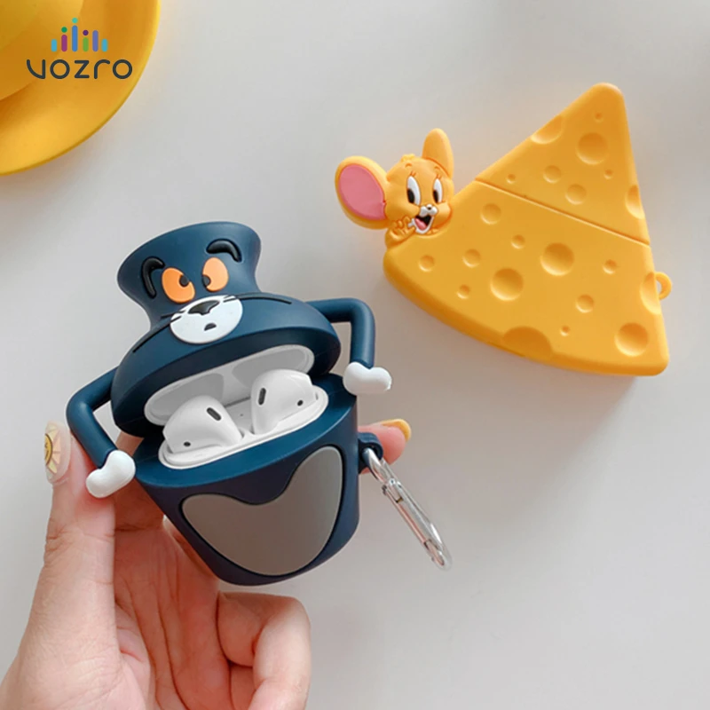 

VOZRO Cartoon Animals Bluetooth Headset Cover For Apple AirPods 1/2 Pro Silicone Charging Headphone Case Earphone Accessories