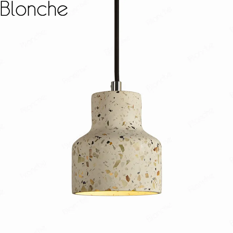 Modern Cement Pendant Lights Industrial Led Hanging Lamps for Living Room Restaurant Bar Counter Art Decor Lighting Fixtures E27 - Цвет корпуса: Белый
