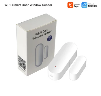 

WIFI Smart Door Window Sensor App Notification Alerts Battery Operated Home Security Sensor Tuya Support Alexa Google Home
