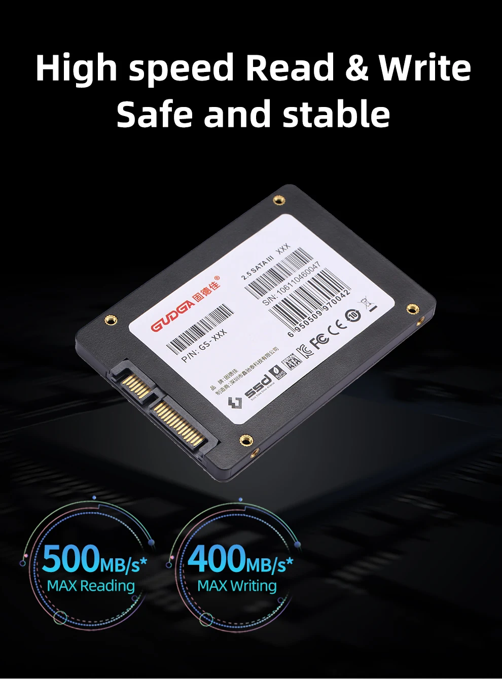 GUDGA Ssd 2.5 SATA3 1tb Internal Solid State Drive TLC SataII Hdd Ssd 1tb For Laptop Hard Disk Desktop Computer Accessories