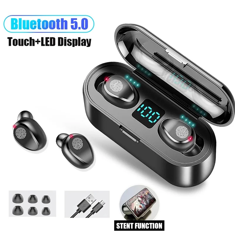 Bluetooth 5.0 Earphone TWS 2000mah Power Bank Gaming Sport Ear Buds Smart Touch Waterproof Earphones HIFI Earbuds