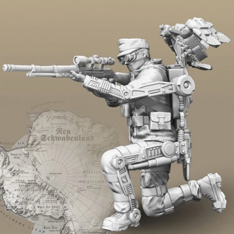 1/35 масштаб неокрашенные смолы фигурка Снайпер с Recon Дрон GK фигура|Наборы для