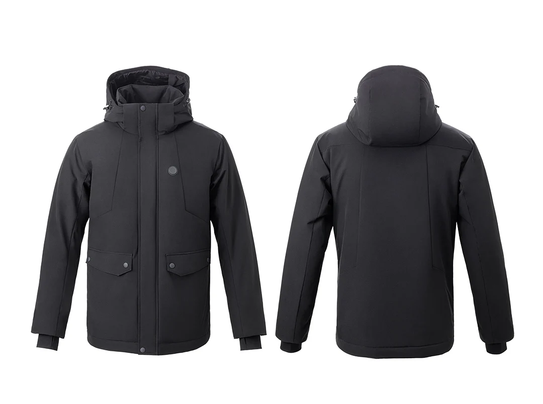 Black XL New Xiaomi Mijia Youpin UREVO Men's intelligent temperature control cotton clothing 4-speed temperature adjustment - Color: Black XL