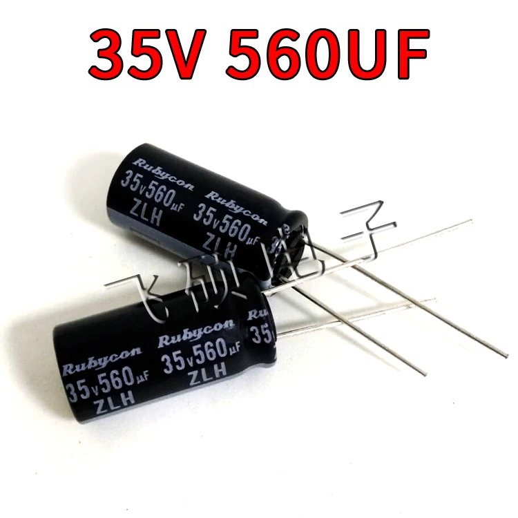 10PCS Supercapacitor Capacitor Bolsa Rubycon 35v560uf 10x20 ZLH Series Of High-frequency Long-life | Электронные компоненты и