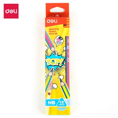EU52400-HB DELI Графитовые Карандаши для школы 1 коробка(12 шт) HB/2B поп симпатичный карандаш набор карандашей для рисования карандаши для детей EU52400 EU52600 - Цвет: EU52400-HB