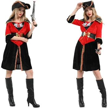 

Female Adult Stage Performance Outfit Pirate Costume Halloween Fantasia Cosplay Fancy Dress for Woman Medieval Pirate Costumes