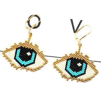 

FAIRYWOO BigBig Eye Beautiful Bright Penetrating Eyes Earring Women Luxury Handmade Jewelry Earrings Golden Drop Earring Gifts