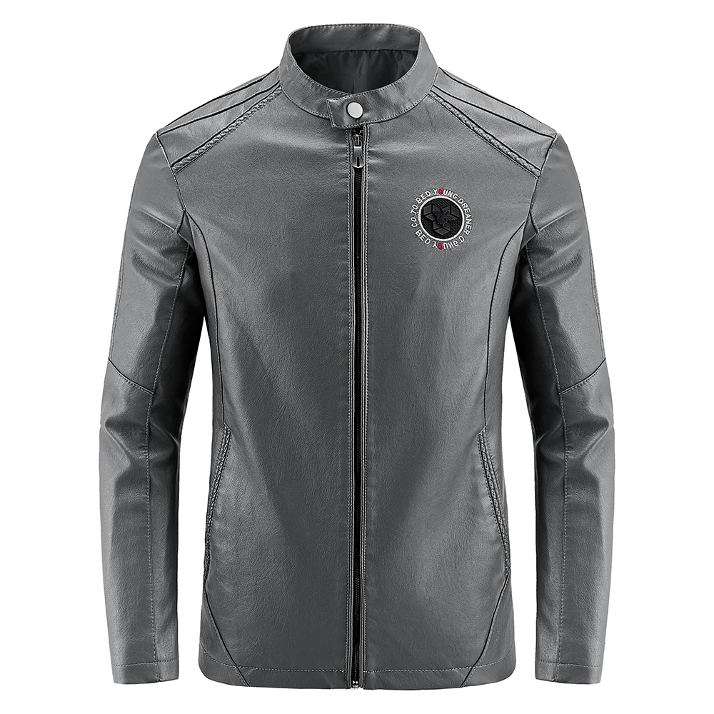 Chaqueta informal de cuero sintético para hombre, abrigo masculino de marca a la moda, estilo inglés, Otoño, 2020