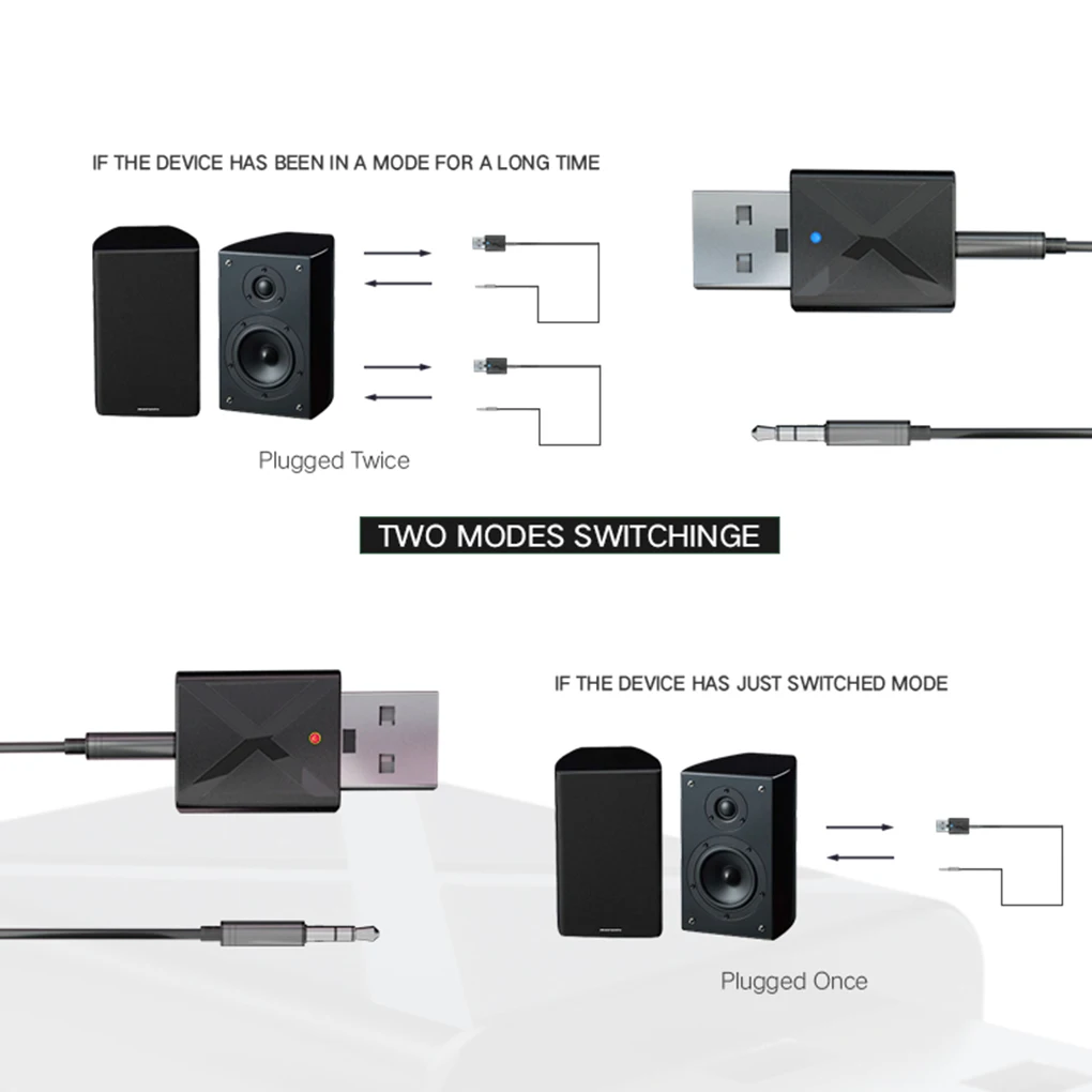 2 в 1 USB Bluetooth 5,0 передатчик приемник Мини 3,5 мм AUX стерео беспроводной Bluetooth адаптер для ТВ ПК автомобиля