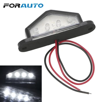

FORAUTO 4LED Super Bright Truck Rear Tail Lamp White License Number Plate Light For Boat Trailer Lorry 10-30V