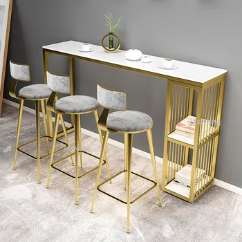 

Modern Wrought Iron Bar Stool Minimalist Home Backrest Nordic Creative Dining Chair High Stool Restaurant Bar Chair Bar Stools