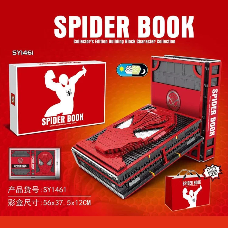 

DHL Free Shipping Building Blocks Spiderman Book Super Heroes Iron Man Memorial Manual Books With 52 Figures Toys For Kid SY1461