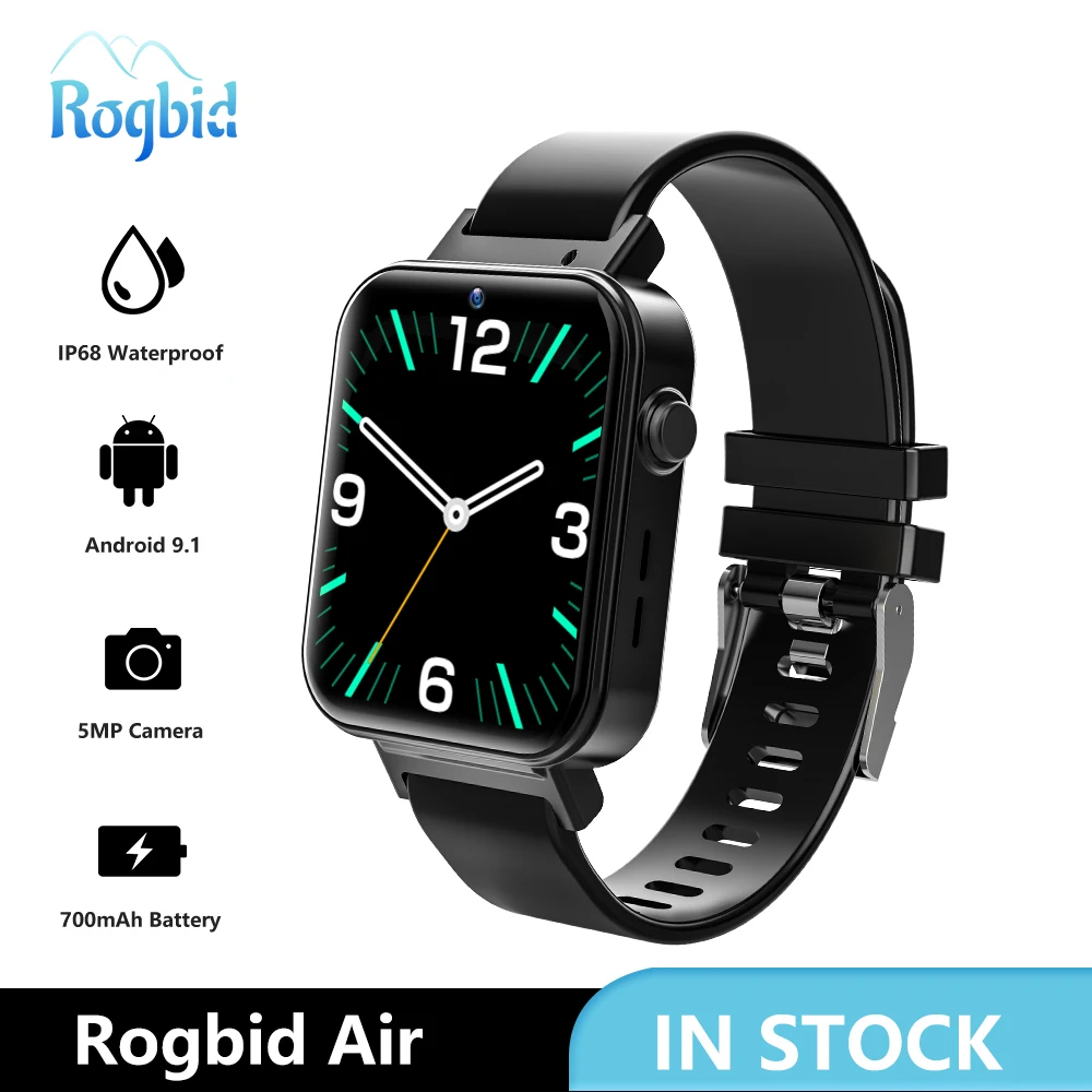 Rogbid Air 4g Lte Smart Watch Phone Gps 4gb 128gb Camera 5mp Face Id