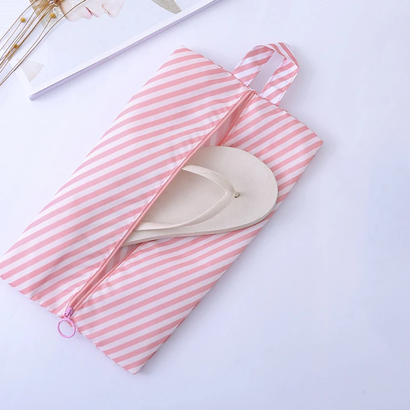 Portable Waterproof Travel Shoe Storage Bag Polyester Zippers Dustproof Covers Shoes Organizer Hand Held Storage Bags
