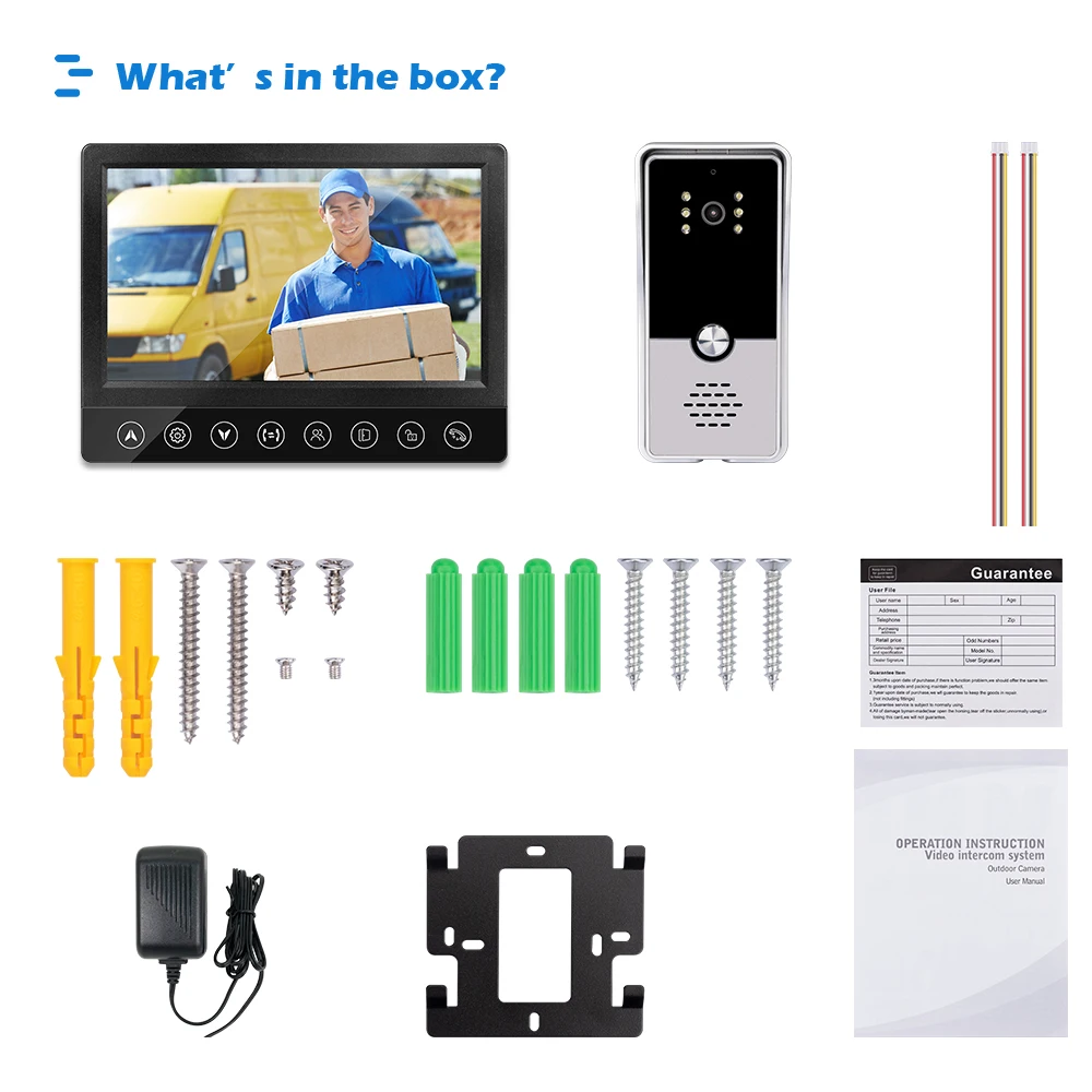 Видеодомофон для домашней двери домофон видео звонок глазок с камерой ночной вид