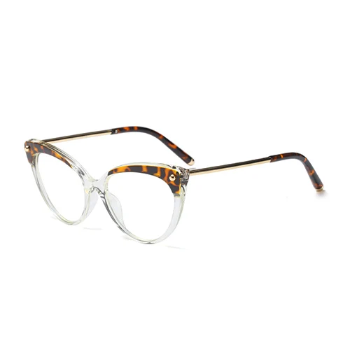 HBK ретро в форме кошачьих глаз оправы для очков женские великолепные брендовые дизайнерские оптические очки модные очки компьютерные очки - Цвет оправы: C2 LeopardWhite