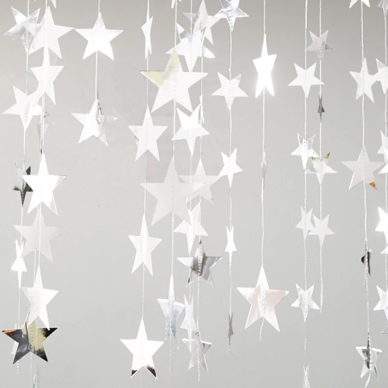 

Glitter Star Paper Banner Garland 13Ft Hanging Backdrop Wedding Party Home Decor